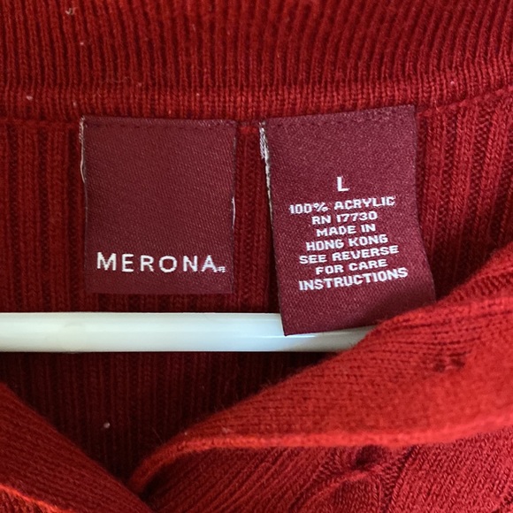 Merona Red Button Up Sweater Blouse - Picture 3 of 3